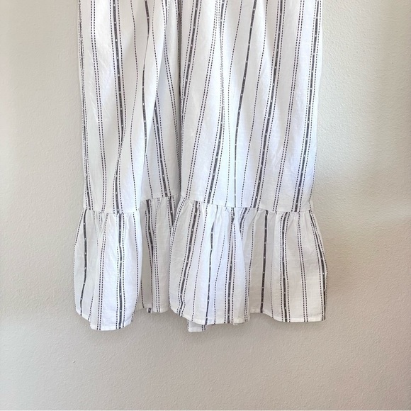 NWT LOFT Beach Halter Neck Flounce Hem Striped Cotton Sun Dress White 16 - Picture 7 of 14